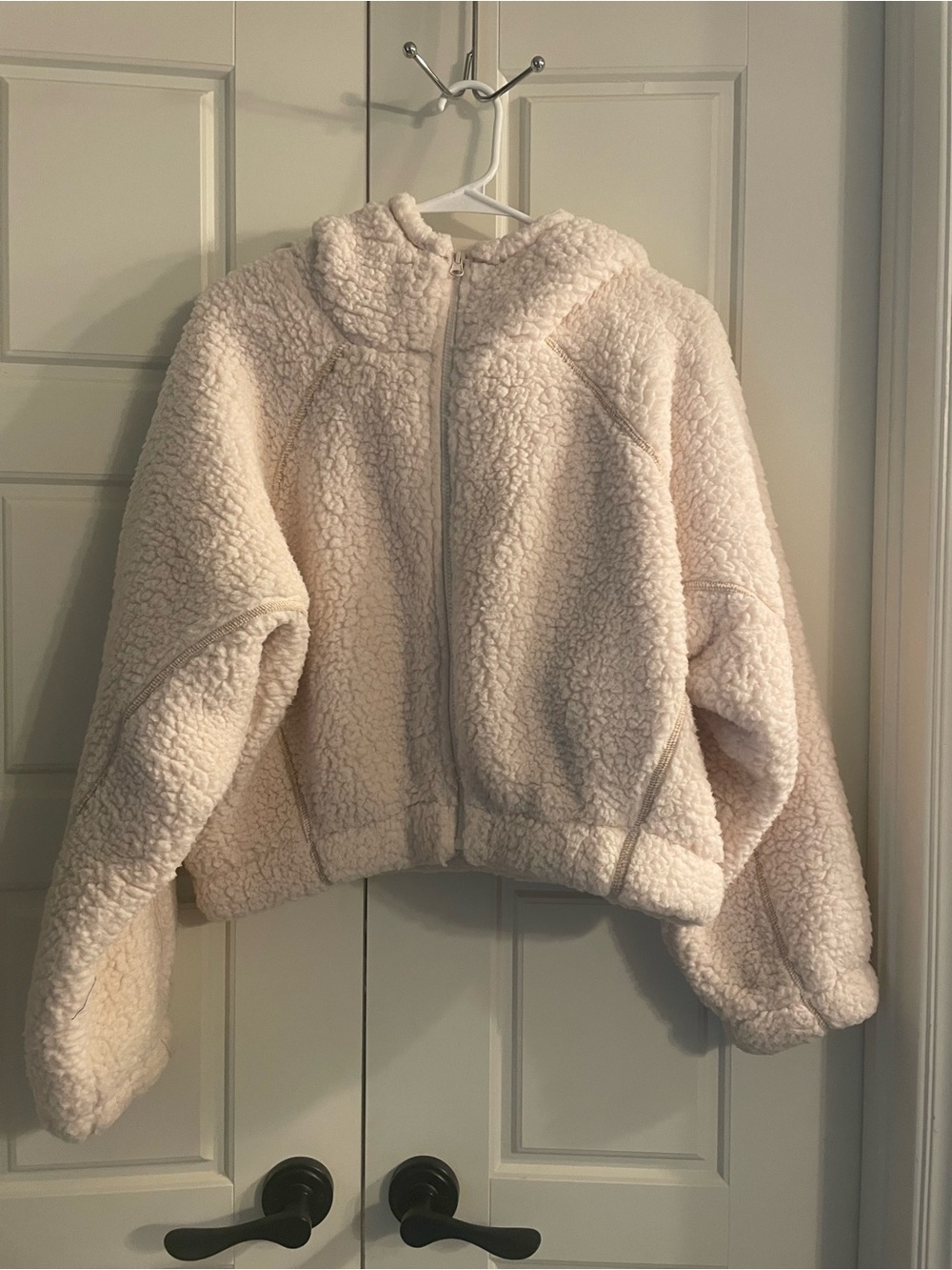 Wild Fable Cream Sherpa Zip Hooded Teddy Jacket